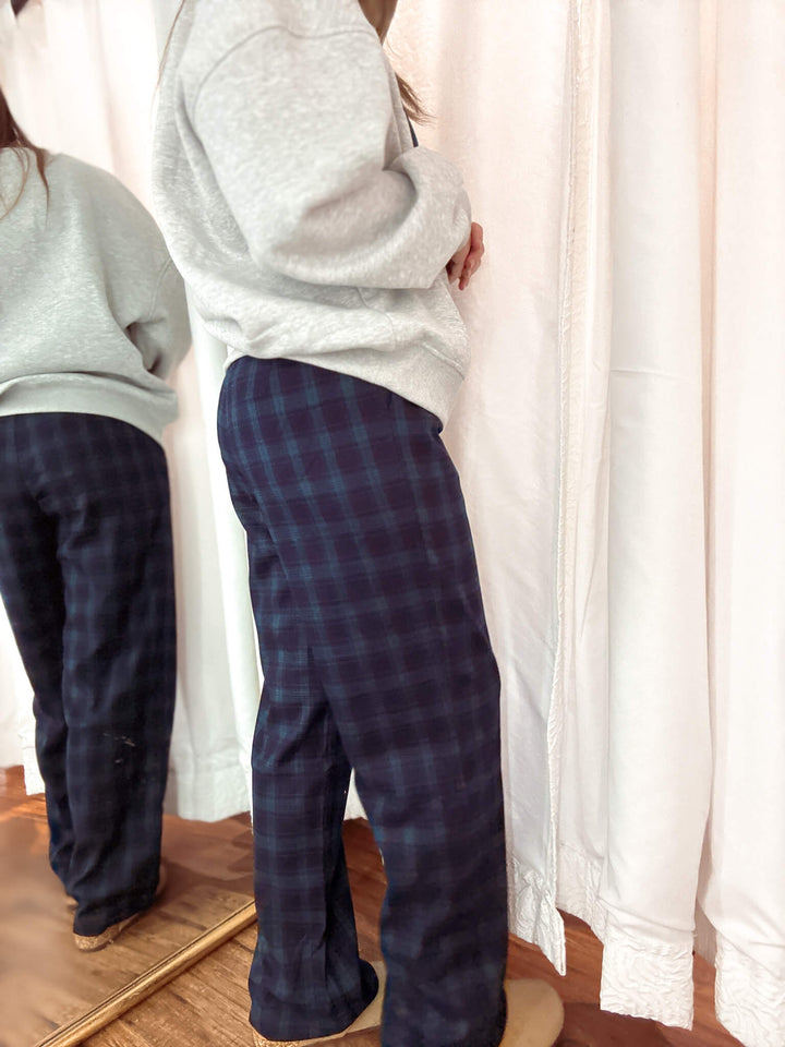 High Waisted Pleated Check Pants