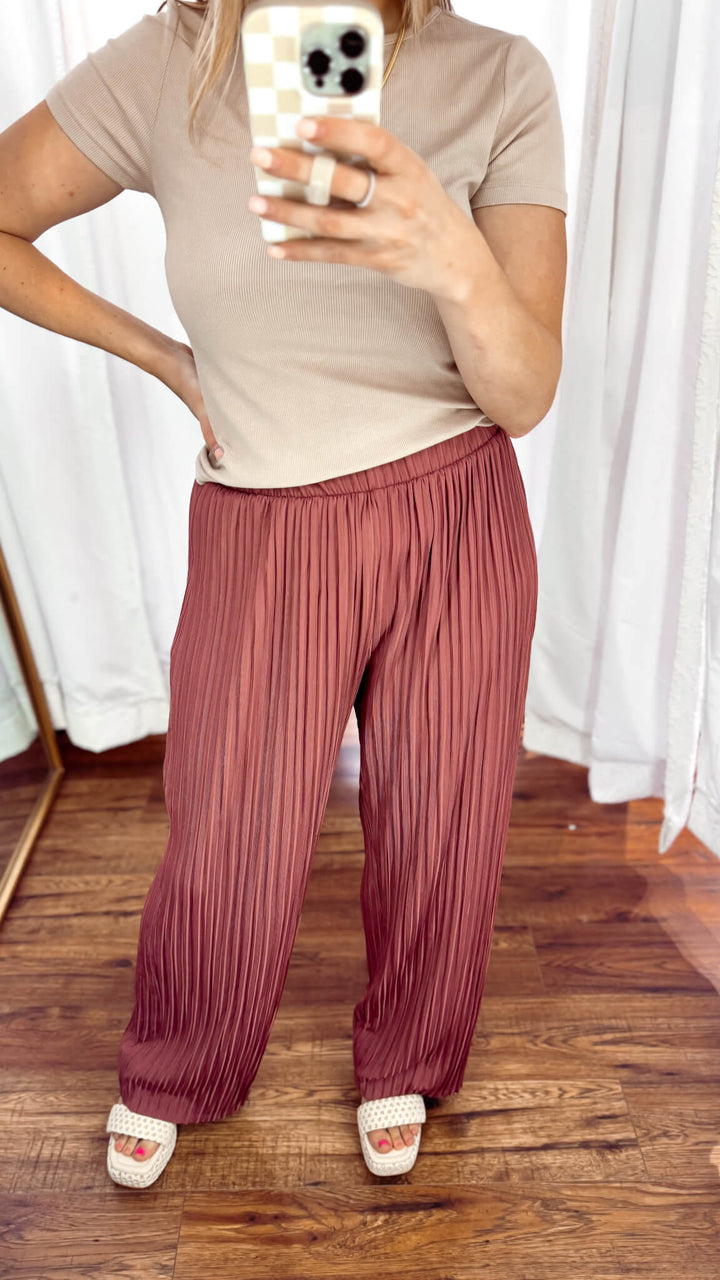 Luxe Pleated Elastic Waist Pants