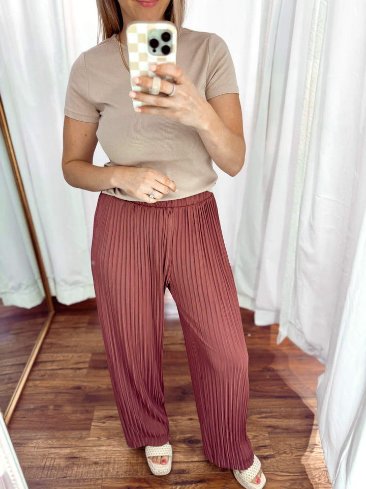 Luxe Pleated Elastic Waist Pants