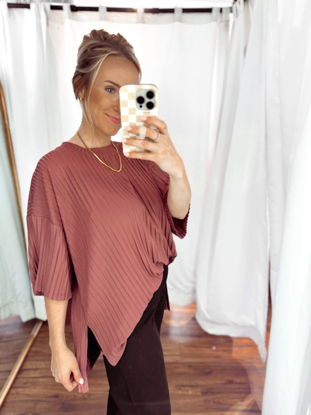 Luxe Pleated Relaxed Fit Top