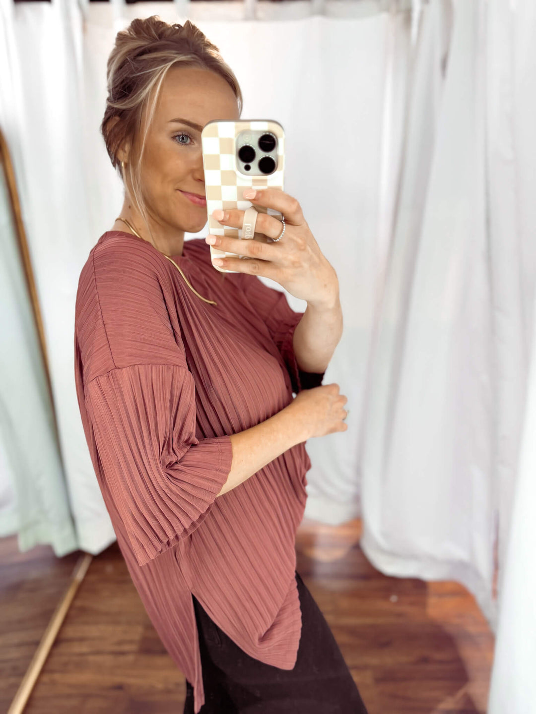 Luxe Pleated Relaxed Fit Top