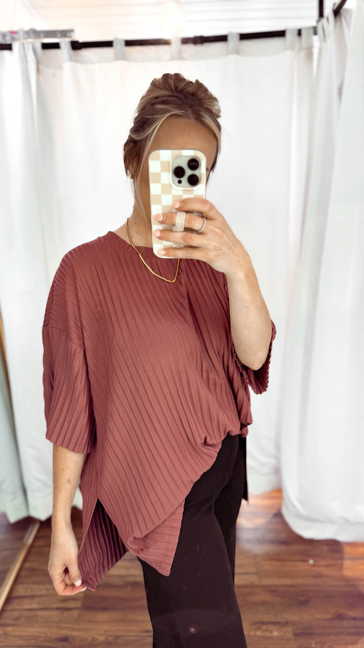 Luxe Pleated Relaxed Fit Top