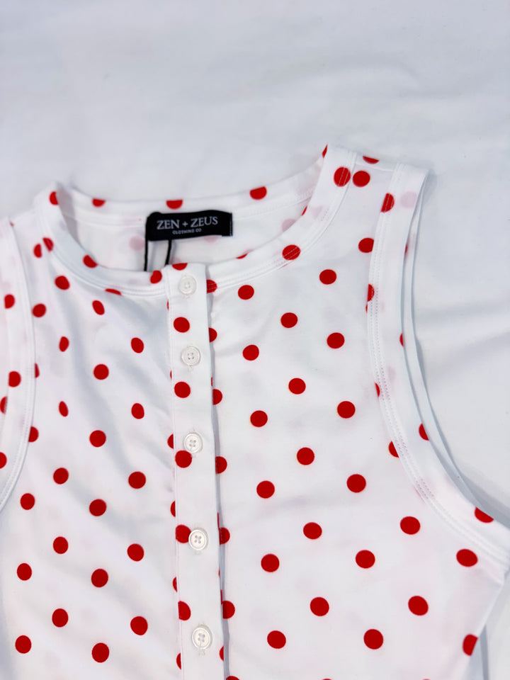 Lottie Polka Dot Button Down Top