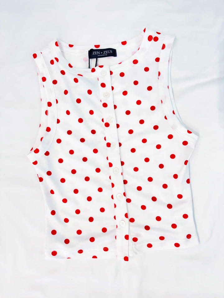 Lottie Polka Dot Button Down Top