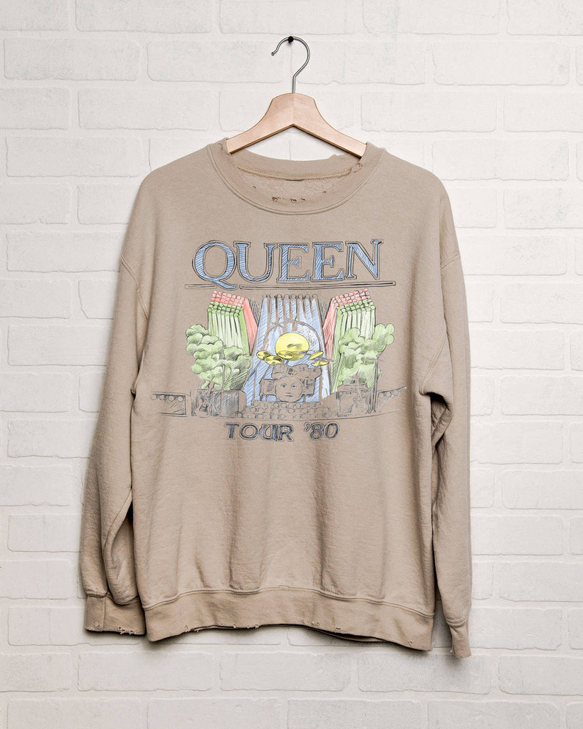 トップス IGUSA 193 SCENE QUEEN ERA SWEATSHIRT Queen 1980 Tour Sand Thrifted Licensed Graphic Sweatshirt – Zen +