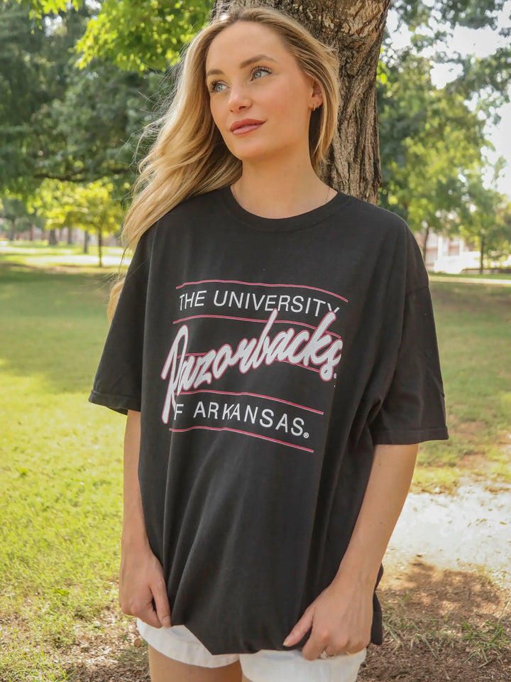 Razorback 80s Script Tee