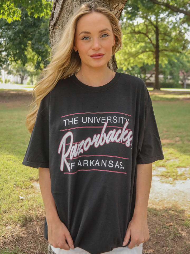 Razorback 80s Script Tee