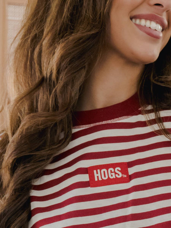 Arkansas Razorbacks Block Stitch Stripe Long Sleeve Tee