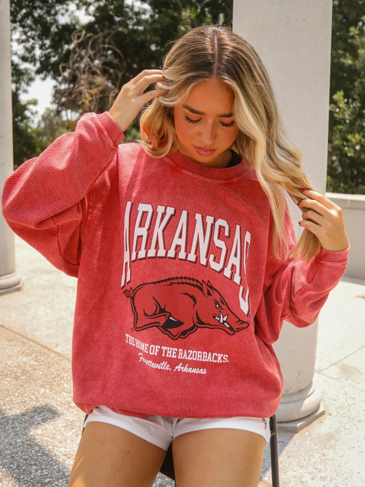 Arkansas Mascot Corded Sweatshirt