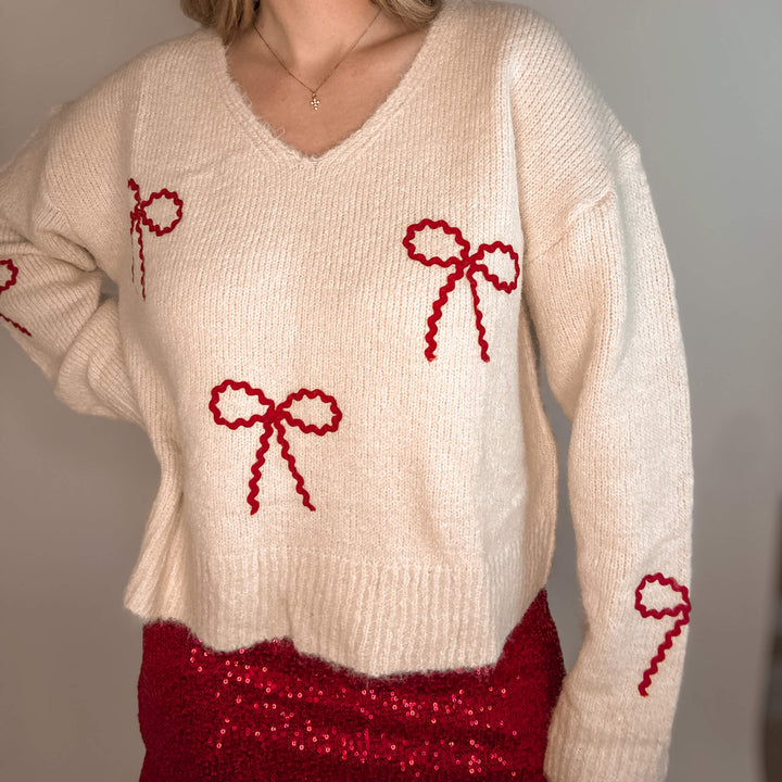 Holiday Cheer Bow Sweater