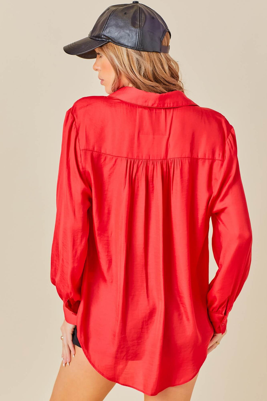 Game On Red Oversized Blouse