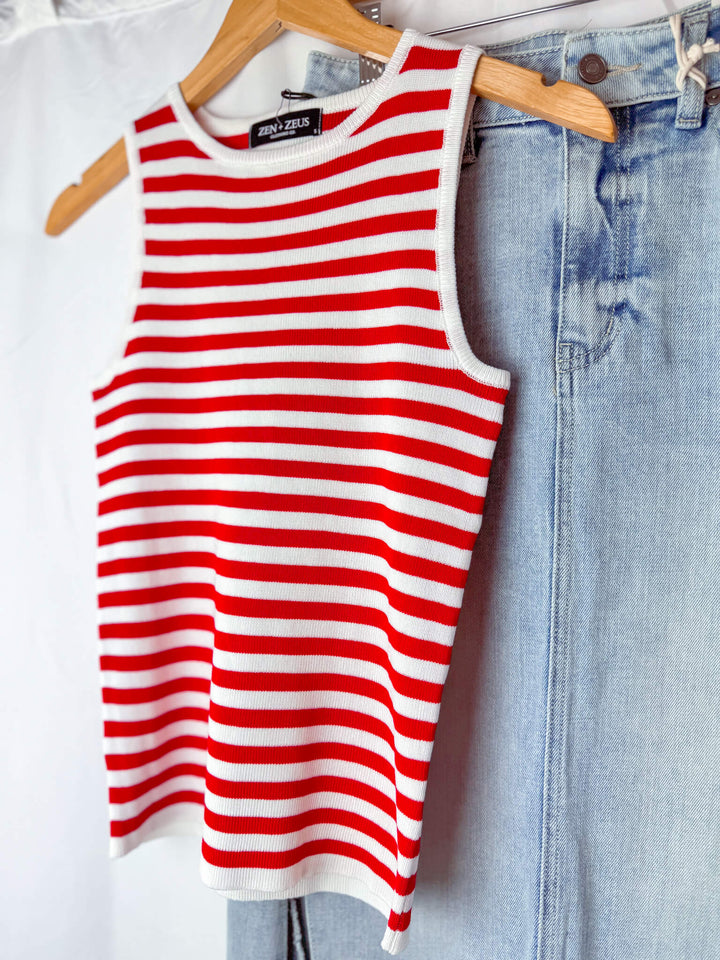 Multi Stripe Summer Sweater Tank