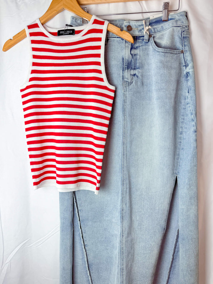 Multi Stripe Summer Sweater Tank