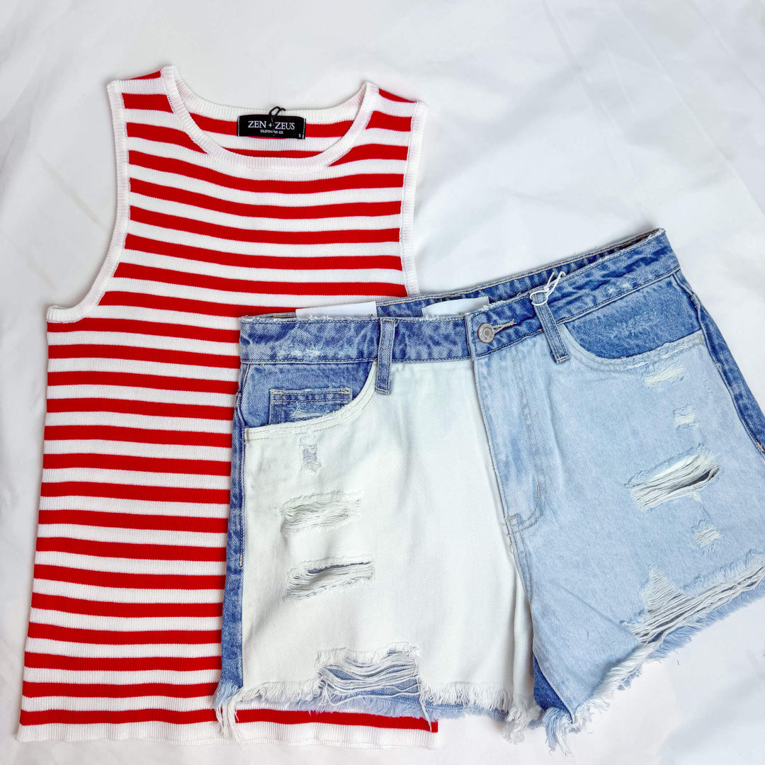 Multi Stripe Summer Sweater Tank