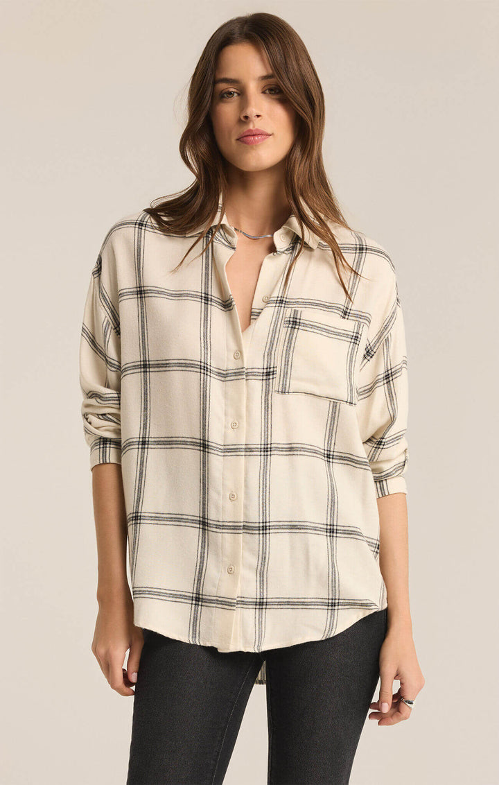 River Plaid Button-Up Shirt