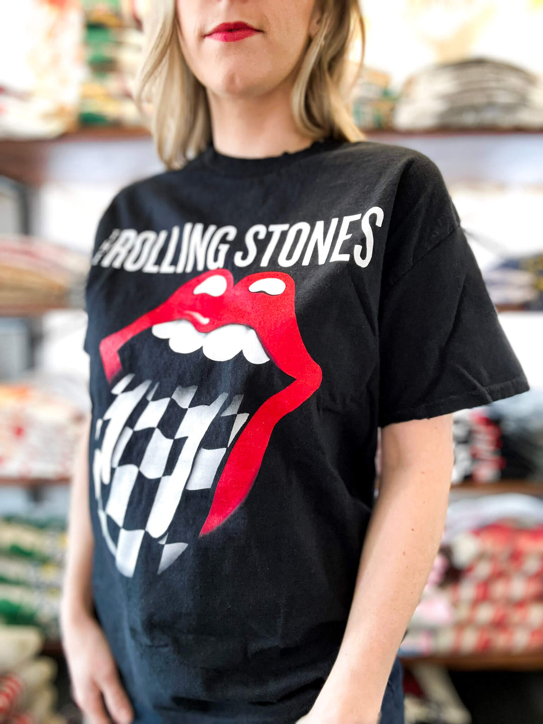 Rolling Stones Zip Code Black Thrifted Tee