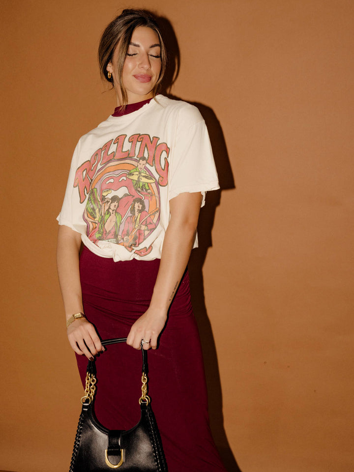 Rolling Stones Vintage Concert Off White Thrifted Tee