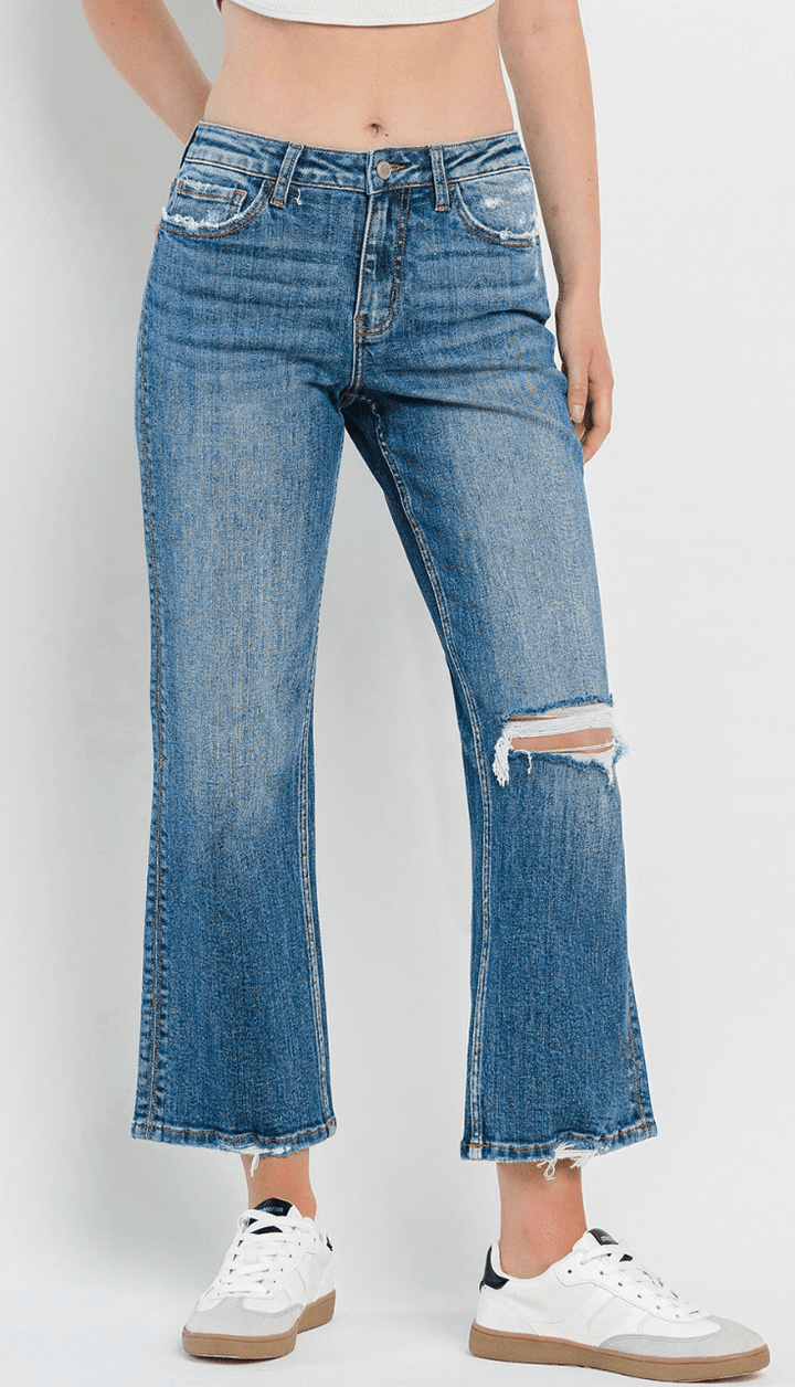 Sailor Snap High Rise Slim Wide Leg Jeans