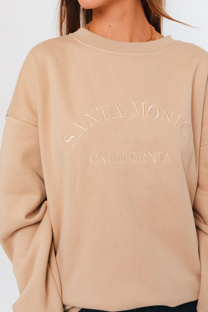 Santa Monica Embroidered Oversized Sweatshirt