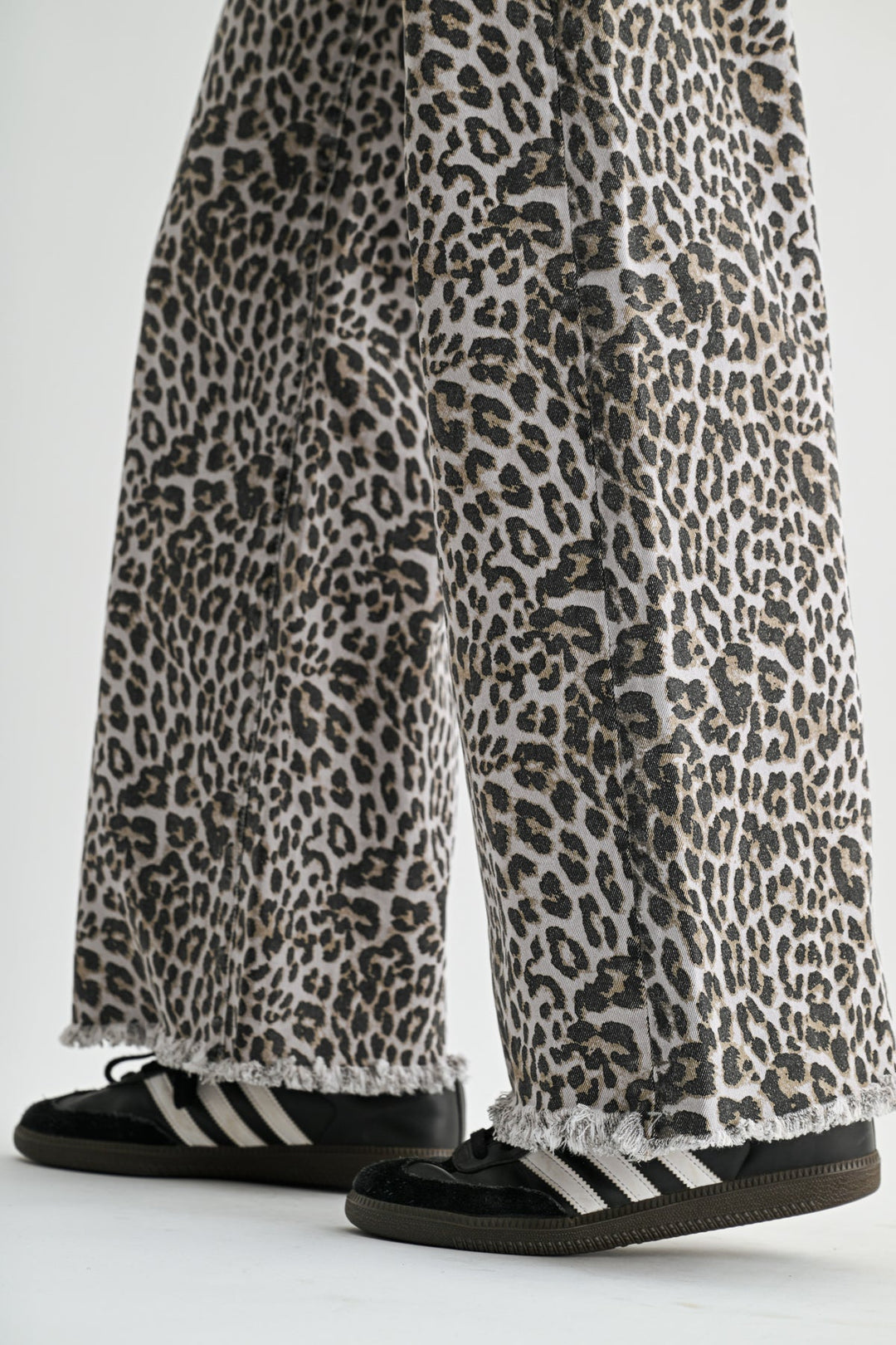 Schooner High Rise Wide Leg Leopard Jeans