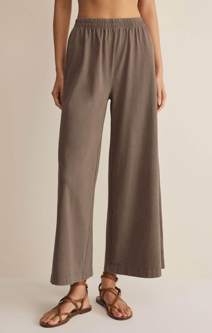 Z SUPPLY: Scout Jersey Crop Flare Pant - Perfectly Taupe