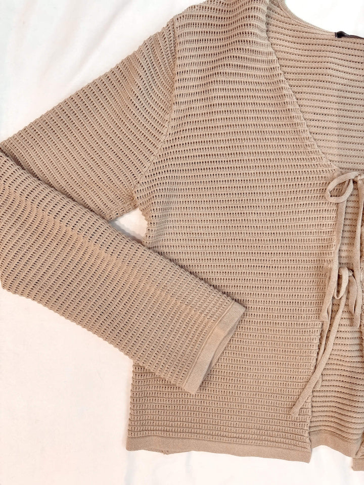 Darling Textured Self-Tie Cardigan