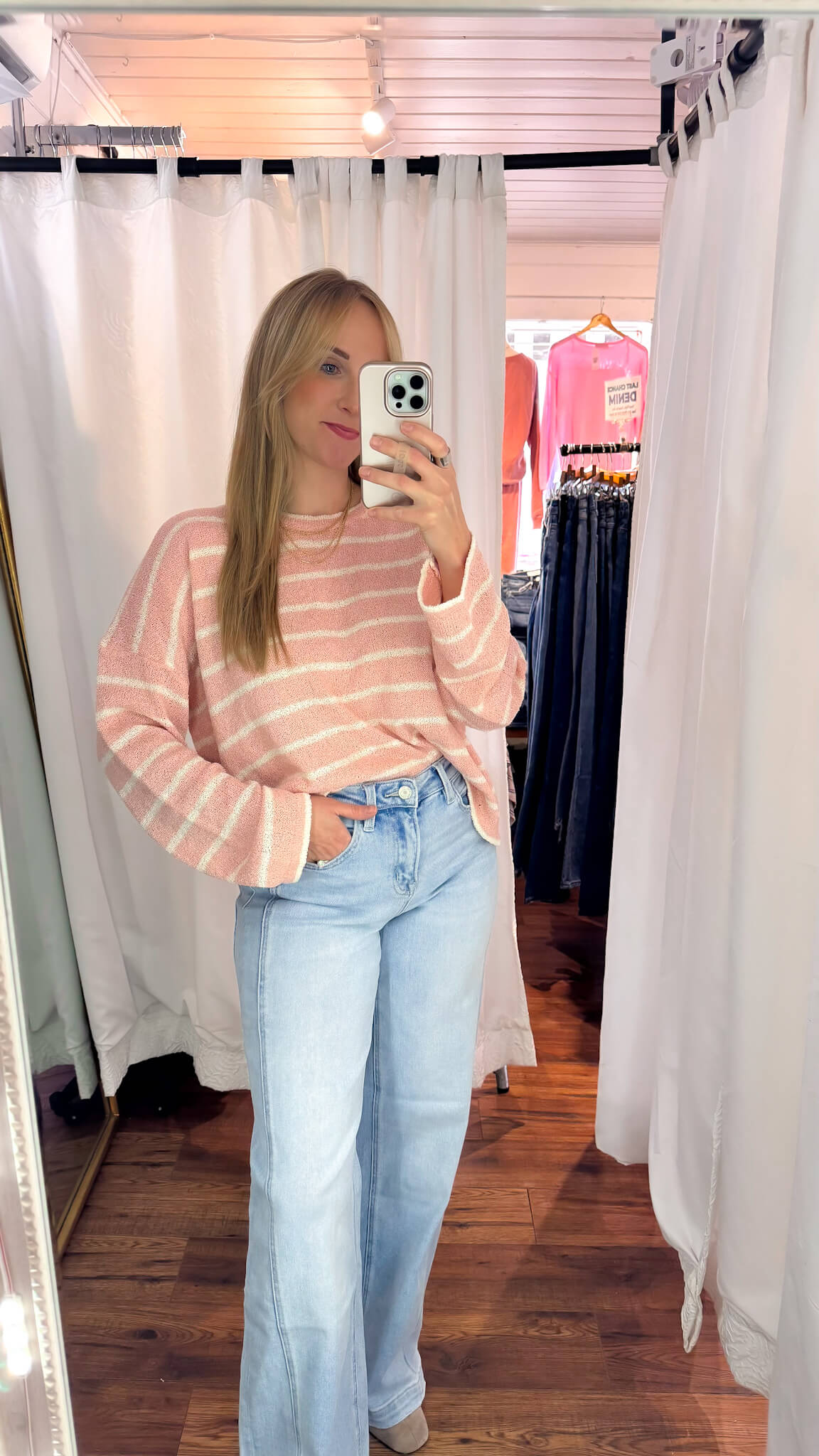 High Rise Light Wash Side Panel Wide Leg Jeans - Zen + Zeus