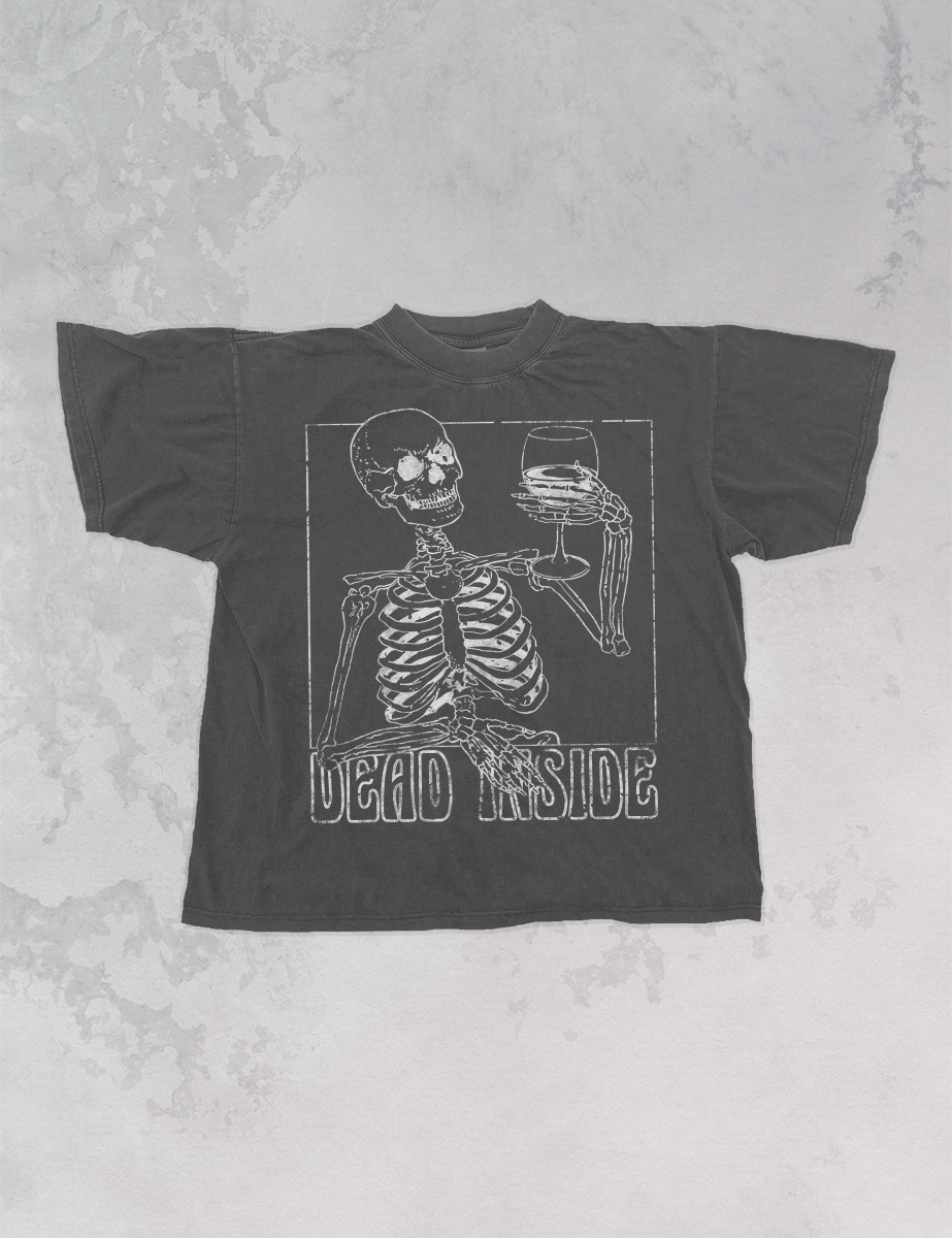 Dead Inside, Skeleton Oversized TShirt – Zen + Zeus Clothing Co.