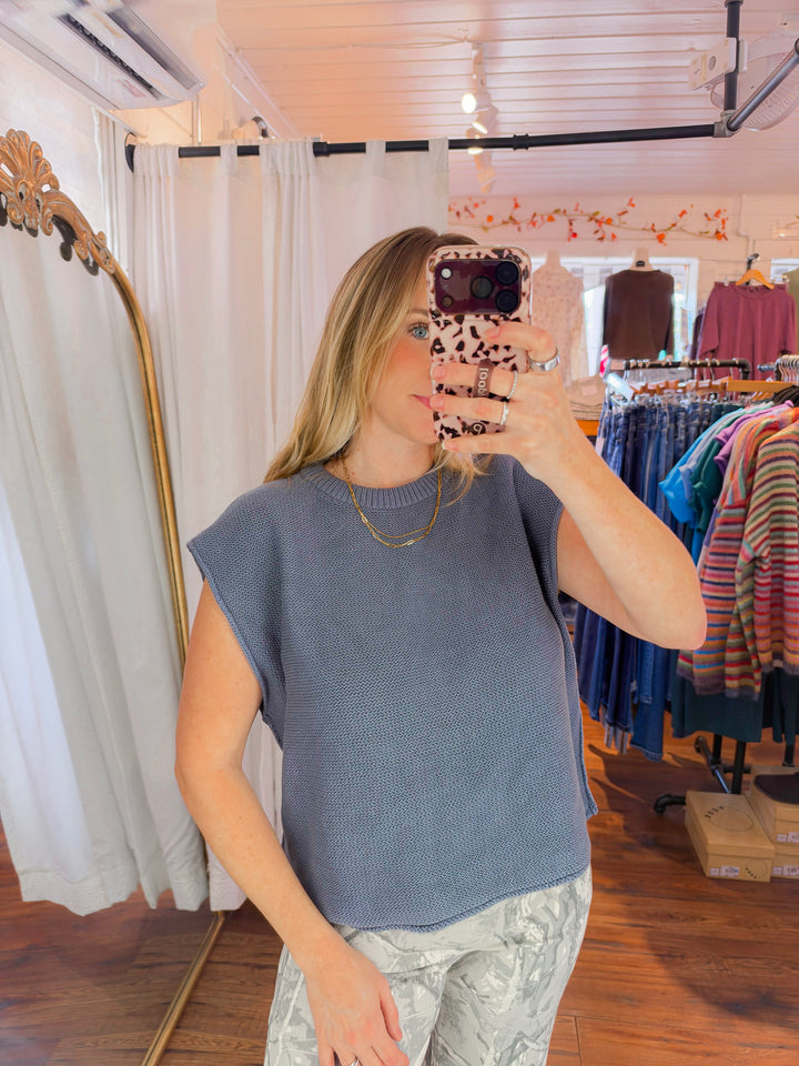 Exposed Seam Sweater Vest