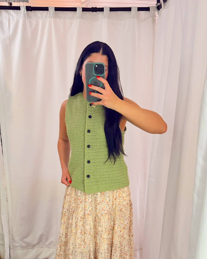 Avocado Green Sweater Tank
