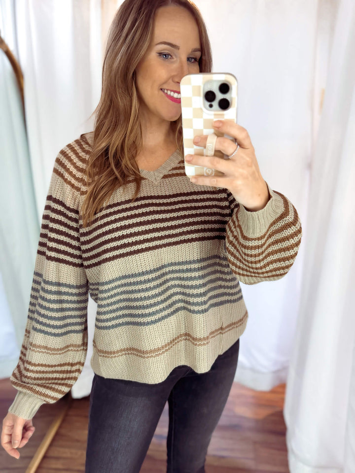 Coffee Break Stripe Sweater