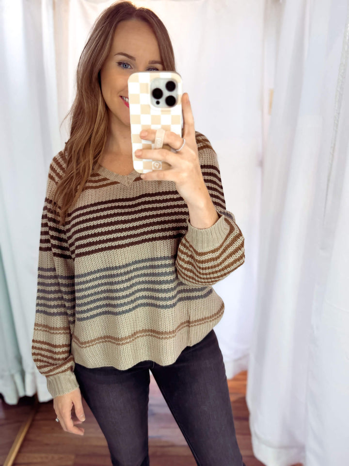 Coffee Break Stripe Sweater