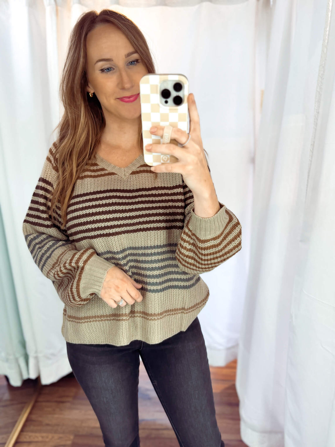 Coffee Break Stripe Sweater