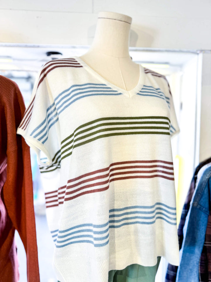 Fall Colors Stripe Lightweight Sweater