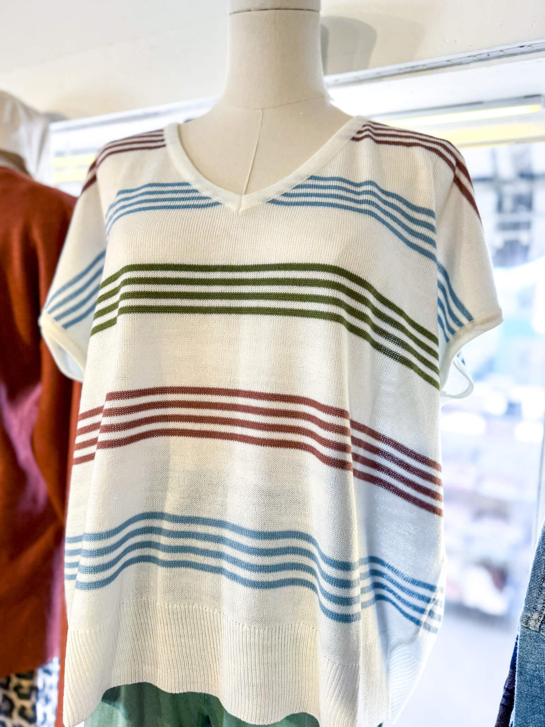 Fall Colors Stripe Lightweight Sweater