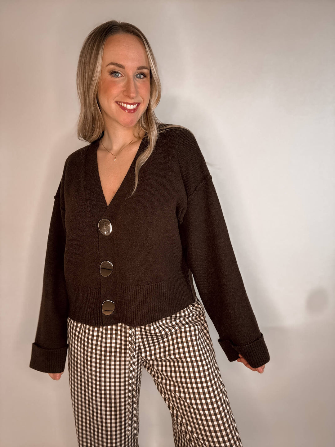 Chic Knit Sweater Cardigan - Large