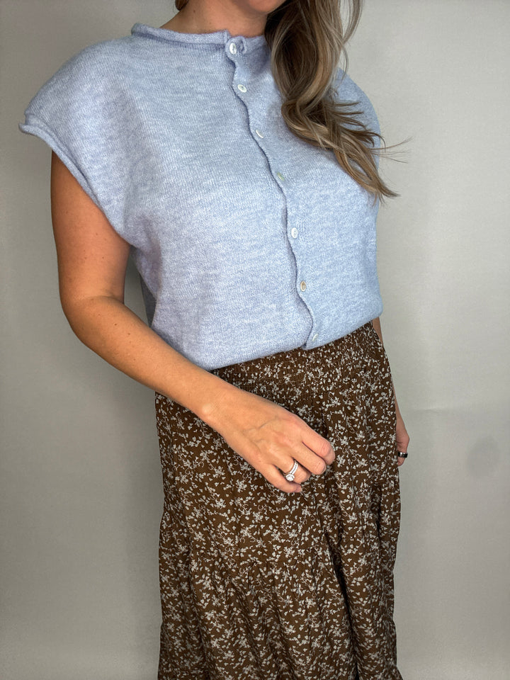 Sleeveless Sweater Cardigan Vest Top