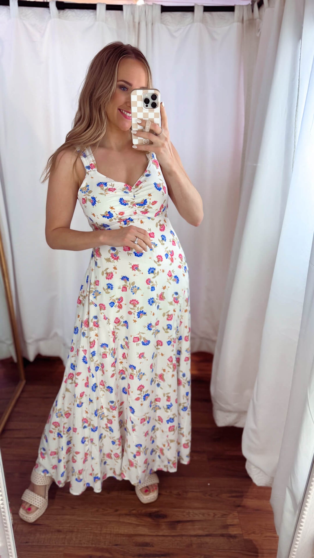 Sweetheart Floral Midi Dress