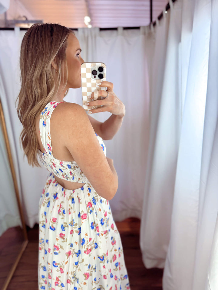 Sweetheart Floral Midi Dress