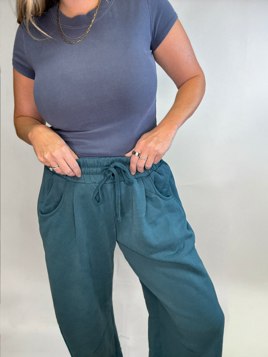 Soft Barrel Leg Drawstring Pants