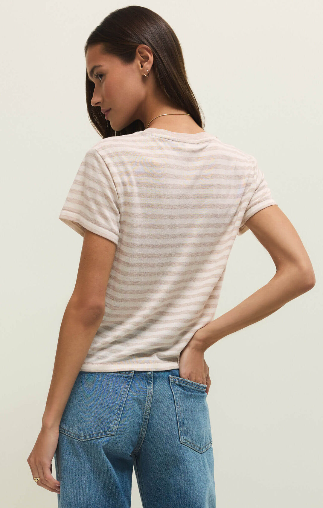 Z SUPPLY: Tourist Striped Tee - Neutral Heather