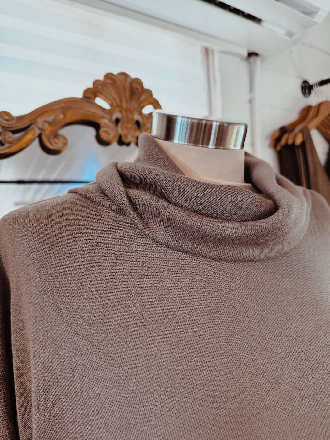 Mocha Turtleneck Knit Top