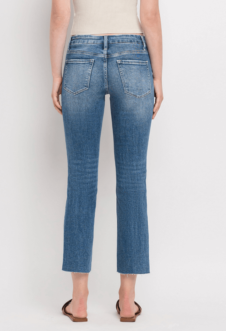 Carlene Mid Rise Crop Slim Straight Jeans