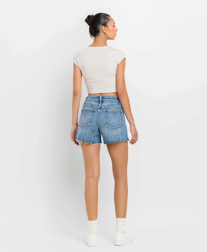 Inner Circle High Rise A-Line Denim Shorts