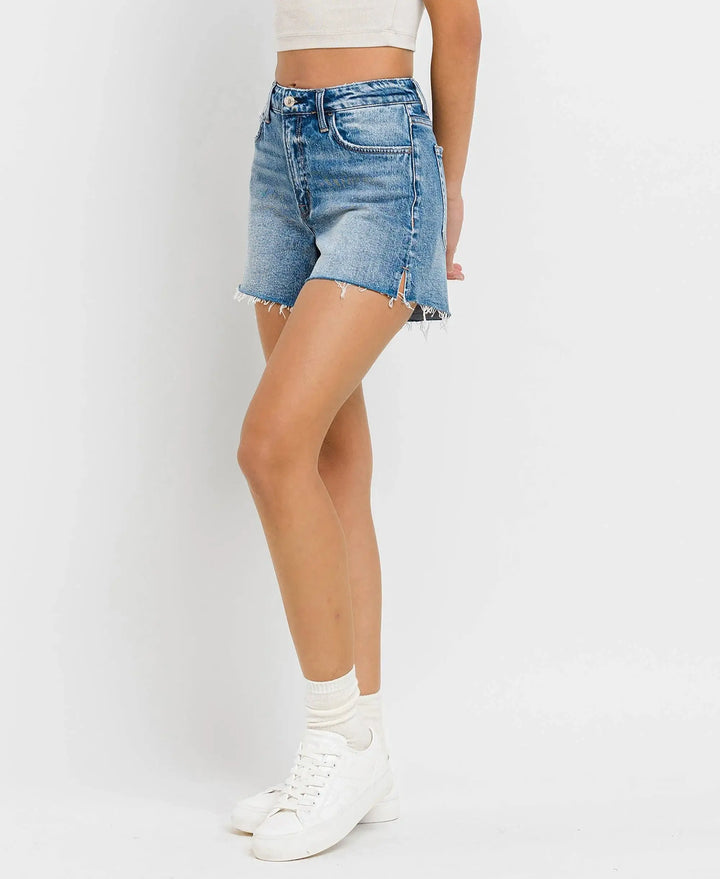 Inner Circle High Rise A-Line Denim Shorts