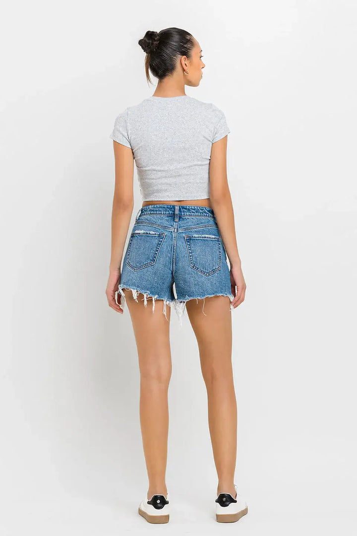 Enchanted High Rise A-Line Denim Shorts