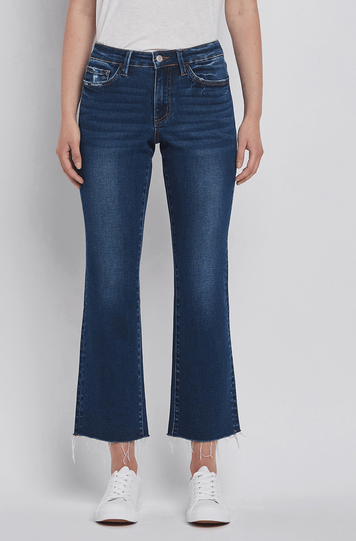 High Rise Mini Ankle Bootcut Jeans - Sea of Love
