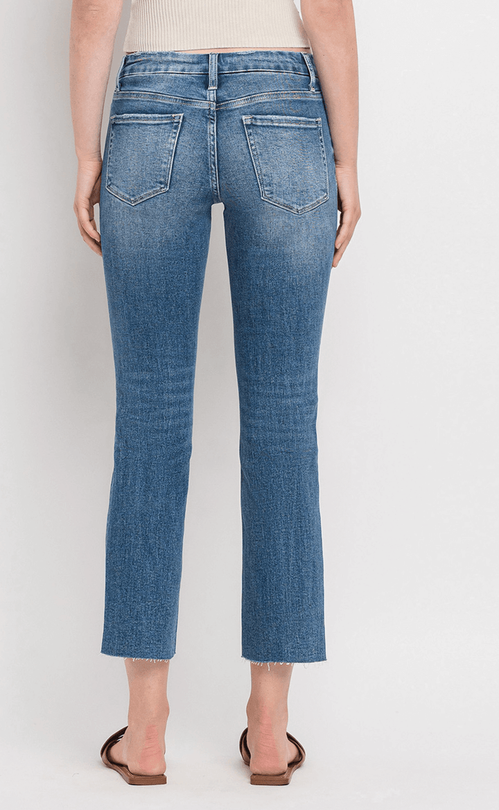 Carlene Mid Rise Crop Slim Straight Jeans