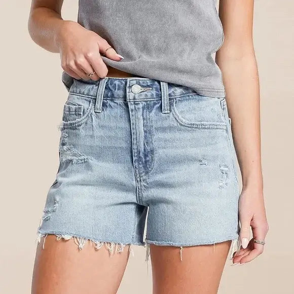 Rebecca Geniality High Rise Denim Shorts