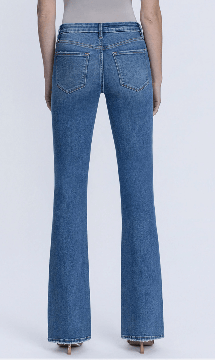 Mid Rise Seamless Waistband Bootcut Jeans